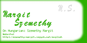 margit szemethy business card